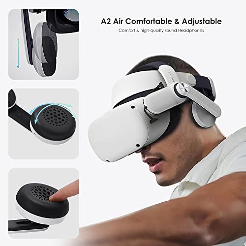 BOBOVR A2 Air Headphones Compatible with Oculus Quest2, VR Accessories Audio Soluation For Quest2, Magnetic Double Earmuff Design (A2 Air)