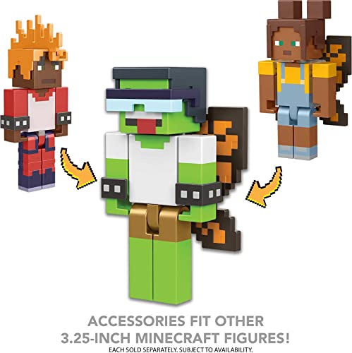 Mattel Minecraft Creator Series Party Shades Figure, Collectible Building Toy, 3.25-inch Action Figure with Accessories, Gift for Ages 6 Years & Older