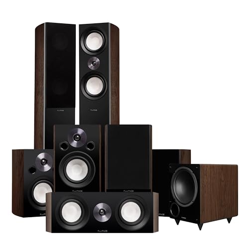Fluance Reference Surround Sound Home Theater 7.1 Channel Speaker System including 3-Way Floorstanding Towers, Center Channel, Surrounds, Rear Surrounds and DB10 Subwoofer - Natural Walnut (X871WR)