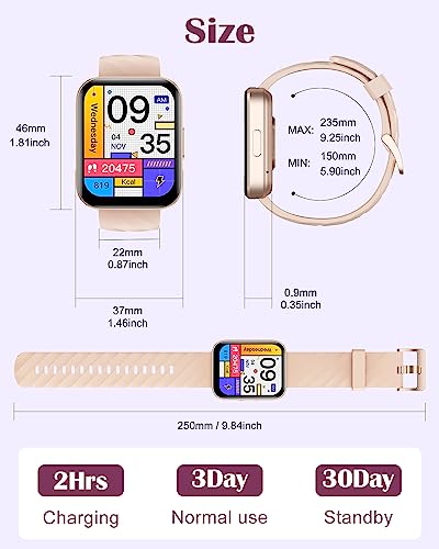 RUIMEN Smart Watch for Women Men Smart Watches with Call Function Fitness Tracker Watch with Heart Rate Monitor Pedometer Oximeter Sleep Tracker Waterproof Smartwatch Answer/Make Calls for Android iOS