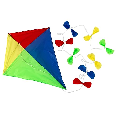 BROOKITE from Peterkin | Classic Bow Tail Kite | Multicolour - 70m x 60cm - Spinnaker Nylon Kite with 1 handle | Kites | Outdoor Toys | Sports & Leisure | Ages 3+