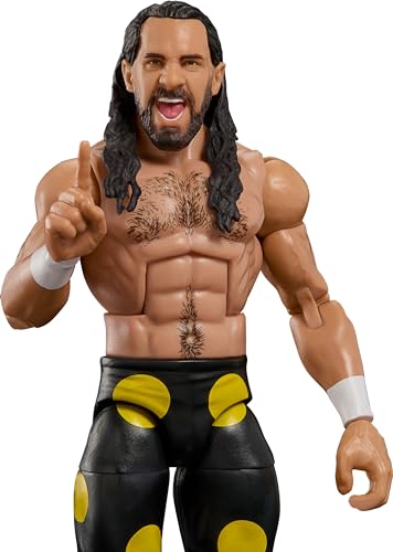 Mattel WWE Top Picks Elite Action Figure & Accessories Set, Seth Rollins 6-inch Collectible with Swappable Hands, Ring Gear & 25 Articulation Points, HTX72