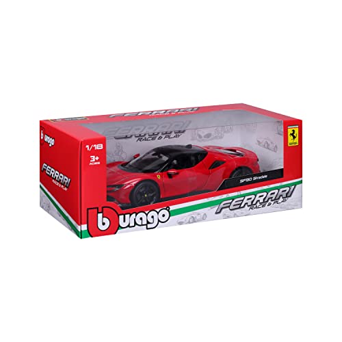 Bburago B18-16015 Ferrari Race & Play SF90 STRADALE 1:24 Die-Cast Collectible Car, Assorted Colours