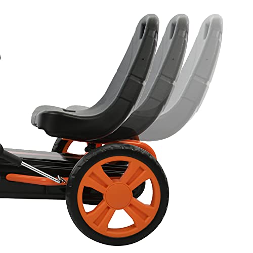 Hauck Speedster Pedal Go Kart, Orange - for Children 4-8 Years, Up to 50 kg, Handbrake, 3 Seat Adjustments