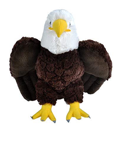 Wild Republic Bald Eagle Plush Soft Toy, Cuddlekins Cuddly Toys, Gifts for Kids 30 cm,White