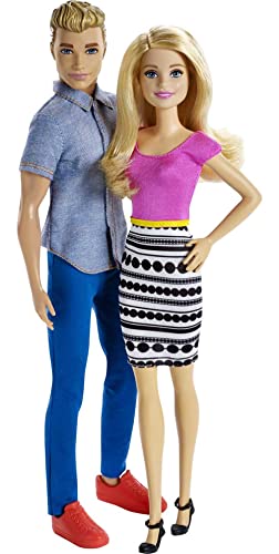 Barbie Dolls, and Ken Doll 2-Pack Featuring Blonde Hair and Bright Colorful Clothes, Kids Toys and Gifts Amazon Exclusive