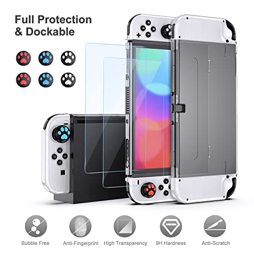 innoAura Switch OLED Accessories Bundle 18 in 1 Switch Bundle with NS Switch Case, Switch Game Case, NS Switch OLED Screen Protector, Switch Stand, Switch Thumb Grips (Gray)