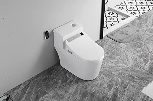 TruClean Smart Toilet Seat - Bathroom, Bidet, Self Cleaning - Easy Install - Eco Power Save - Stainless Nozzle - Warm Dry and Water- Heated Seat - LED