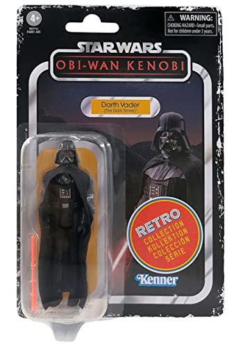 Star Wars Hasbro Retro Collection Darth Vader (The Dark Times) Toy 3.75-Inch-Scale Obi-Wan Kenobi Figure, Kids, Multicolor, One Size (F5771)