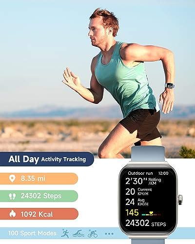 TOOBUR Smart Watch for Women Alexa Built-in, 1.95" Fitness Watch with Answer/Make Calls, IP68 Waterproof/Heart Rate/Blood Oxygen/Sleep Watch/100 Sport Modes, Smartwatch Compatible Android iOS