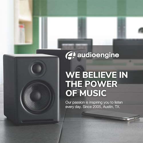 Audioengine A2+ Wireless Bluetooth Computer Speakers - 60W Bluetooth Speaker System for Home, Studio, Gaming with aptX | Wireless and Streaming Audio System (Black, Pair)