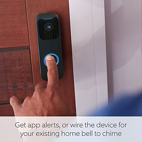 Blink Video Doorbell | Two-way audio, HD video, motion and chime app alerts, easy setup, Alexa enabled, Blink Subscription Plan Free Trial — Wired or Wireless (Black)