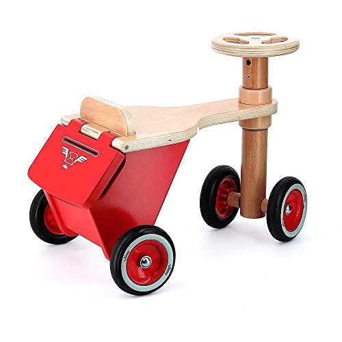 Vilac Wooden Ride On Tricycle, Postman Style, Inspire Imaginative Play, Red, 48 x 36 x 33 cm, 18 Months+