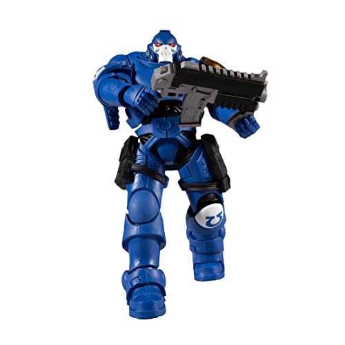 McFarlane Toys, Warhammer 40000 Ultramarine Reiver Action Figure with 22 Moving Parts, Multicolour Collectible Warhammer Figure with collectors stand base – Ages 12+