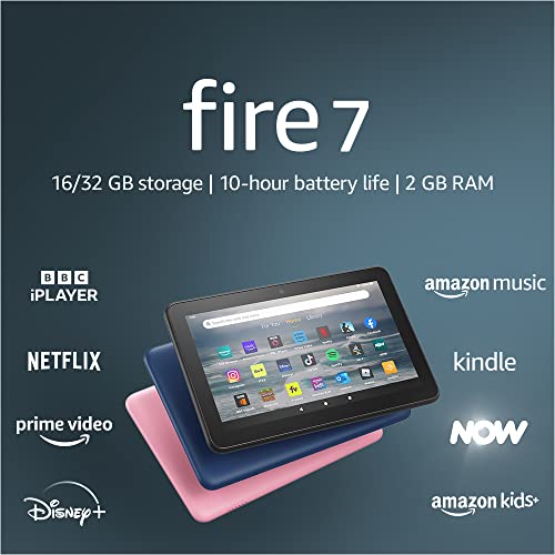 Certified Refurbished Fire 7 tablet | 7" display, 16 GB, latest model (2022 release), Rose with Ads