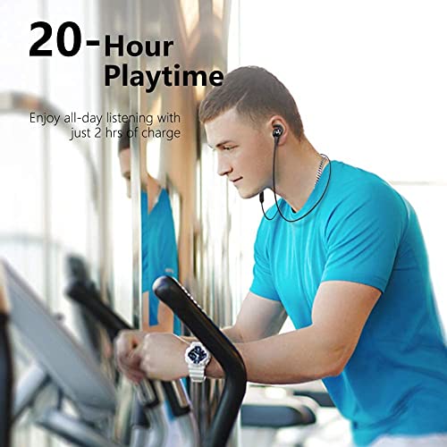 UXD Bluetooth Headphones, Upgraded Wireless Headphones with CVC8.0 Mic, 20Hrs Playtime, IPX7 Waterproof, Bluetooth 5.0, Magnetic In-Ear Earbuds for Running,Cycling,Gym