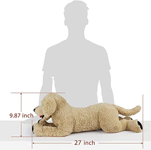 LotFancy Dog Stuffed Animals Plush 68 cm, Soft Cuddly Golden Retriever Plush Toys, Large Stuffed Dog, Puppy Dog Stuffed Animals, Gift for Kids Pets Girls, Christmas Toys