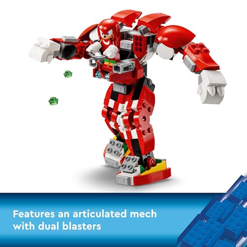 LEGO Sonic the Hedgehog Knuckles’ Guardian Mech, Action Figure Toy for Kids Boys & Girls with Video Game Character Figures Incl. Knuckles and Rouge the Bat, Plus a Master Emerald, Fun Gift Idea 76996