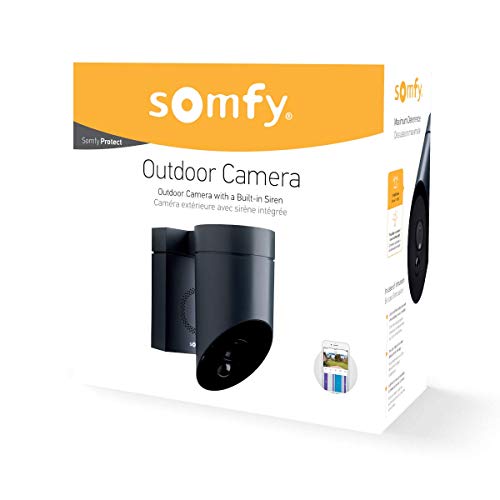 Somfy 2401563A Outdoor HD Camera for Home Security Systems - Smart Device with Integrated App and Simple Installation, Anthracite Grey
