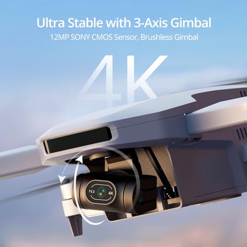 Potensic ATOM Combo 4K GPS Drone, 3-Axis Gimbal, 6KM Transmission <249g, 32-min per Battery, 3 Inteligente Batteries & Charging Hub, Visual Tracking/QuickShots/RTH, FPV Drone for Adult & Beginner