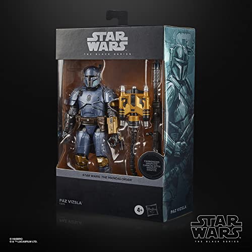 Star Wars The Black Series Carbonized Collection Paz Vizsla Toy 15 cm The Mandalorian Collectible Action Figure, Kids Ages 4 and Up