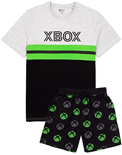 Xbox Pyjamas For Men | Adults Green Black T-Shirt & Shorts Gamer Pjs | Game Console Merchandise Gifts XL