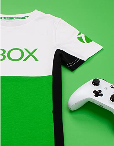 Xbox T-Shirt for Boys & Girls | Kids Block Green Game Logo Top | Children Gamers Clothing Merchandise 12-13 Years