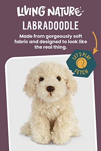 Living Nature Labradoodle, Realistic Soft Cuddly Dog Toy, Naturli Eco-Friendly Plush, 25cm