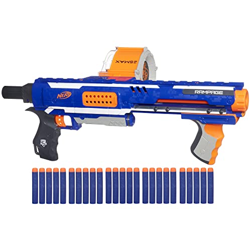 Nerf Rampage N-Strike Elite Toy Blaster with 25 Dart Drum Slam Fire & 25 Official Elite Foam Darts for Kids, Teens, & Adults (Amazon Exclusive)