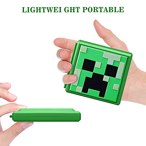 Game Card Case for Nintendo Switch,Portable & Thin Hard Shell Box, Protective Shockproof Cartridge Holder Carrying Storage Cases Box with 12 Card Slots for Switch Lite NS NX (Green Mini World)