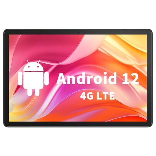 VASOUN 4G Phone Tablet 10 inch Tablet Android 12, 128GB RAM, 12GB (+6GB Expand), Octa-Core Processor, 1920x1200 FHD IPS Screen, 13MP Rear Camera, Bluetooth, GPS, 5G WiFi Tablet with Case