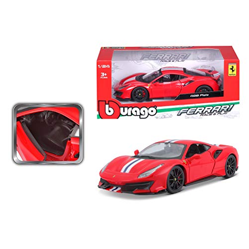 Bburago 1 24 - Ferrari 488 Pista R&P car - Assorted colors - 1 piece,Red