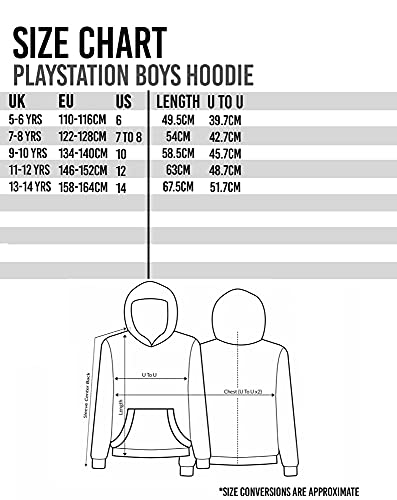 Playstation Kids Hoodie | Boys Girls Games Japanese Logo Black Jumper Jacket | Gamer Merchandise 5-6 Years