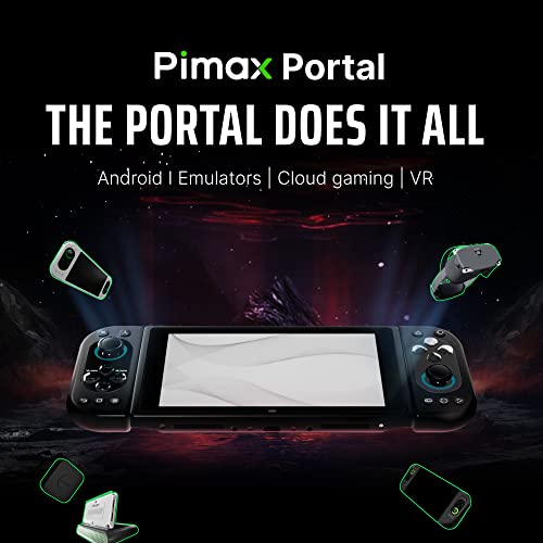 Pimax Portal Handheld Game Console with 4K 144Hz Display, Gaming Console for Android, Retro Video Games, Cloud Gaming, Handheld Emulator, 8G+256G, Black