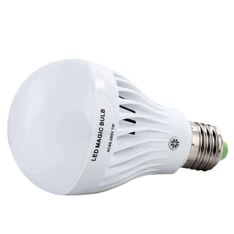 EBILUN 7W E27 LED Newly Design Smart Emergency Bulb Household Lighting Bulbs Multifunction Rechargeable Emergency Bulb Energy Saving Indoor Lighting Flashlight (Warm White Light)