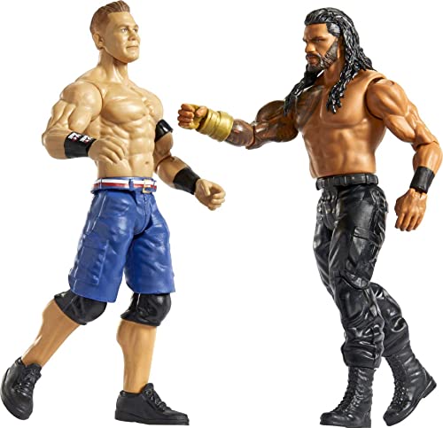 Mattel WWE Roman Reigns vs John Cena Championship Showdown Action Figure 2-Pack with Universal Championship, 6-inch