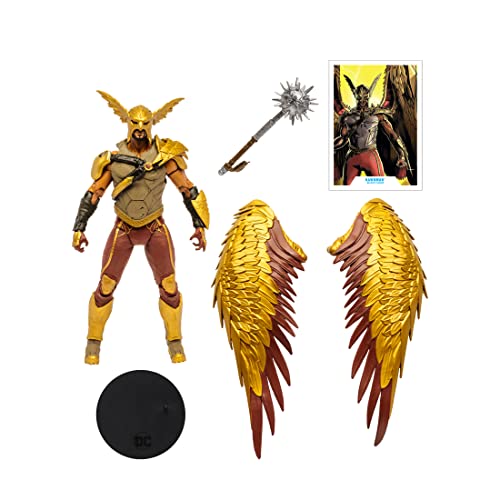 McFarlane Toys, 7-Inch DC Black Adam Hawkman Action Figure with 22 Moving Parts, Collectible DC Black Adam Movie Figure with Stand Base and Unique Collectible Character Card – Ages 12+