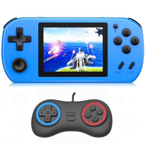 CULAGEiMi Handheld Game Console for Kids Adults Built-in 270 Retro Video Games, Portable Gaming System with Rechargeable Battery Gamepad, Mini Arcade Toys Supports 2 Players Birthday Xmas Gifts, Blue