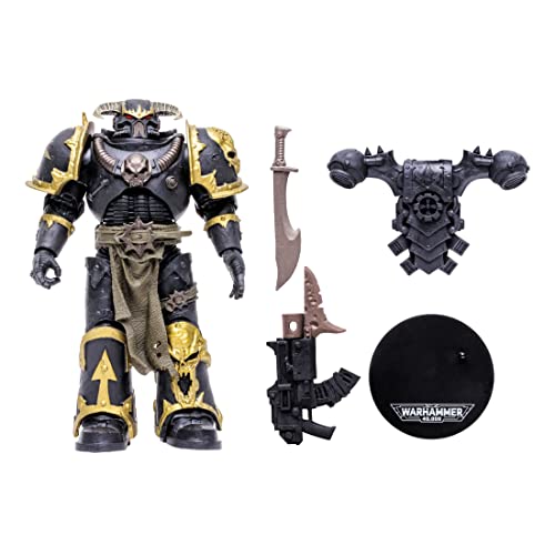 McFarlane Toys, Warhammer 40000 Chaos Space Marine Action Figure with 22 Moving Parts, Collectible Warhammer Figure with collectors stand base– Ages 12+