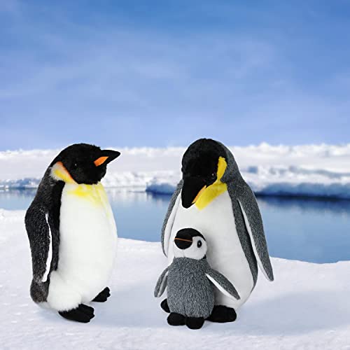 Penguin Mom & Baby Plush Toy, 33cm Stuffed Animal Small Plushie Doll, Soft Fluffy Like Real Penguin Hugging Toy - Present for Every Age & Occasion (assa-911)