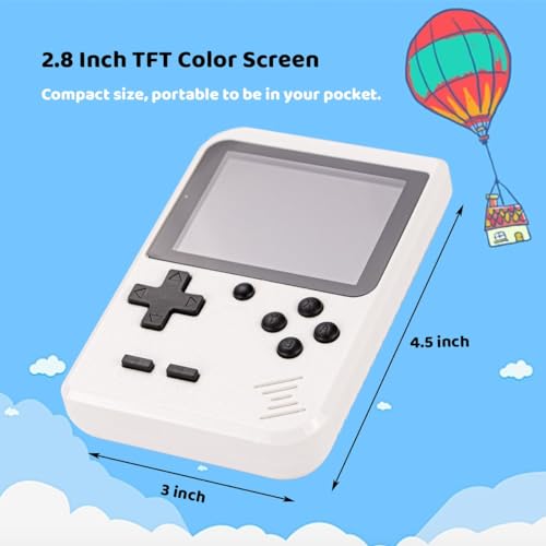 Kids Mini Handheld Video Game Console with 400 Retro Classical FC Game for Boy Girl, 2.8 Inch, Rechargeable Battery, Christmas Birthday Gift Present for Adult Kids