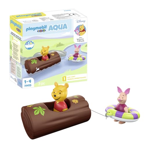 Playmobil 71415 1.2.3 AQUA & Disney: Winnie's & Piglet's Water Adventure, educational toys for toddlers, gifting toy and fun imaginative role-play, playsets for children ages 12 months+