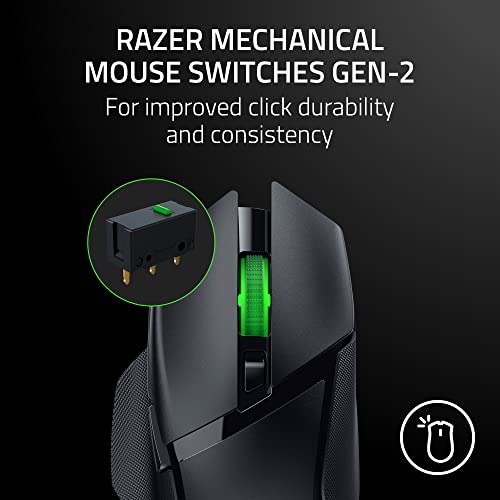 Razer Basilisk V3 X HyperSpeed - Customizable Wireless Gaming Mouse (Iconic Ergonomic Form with 9 Customisable Controls, HyperSpeed Wireless, 5G Advanced 18K Optical Sensor, Chroma RGB) Black