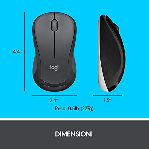 Logitech MK540 Advanced Wireless Keyboard and Mouse Combo for Windows, QWERTY Italian Layout - Black