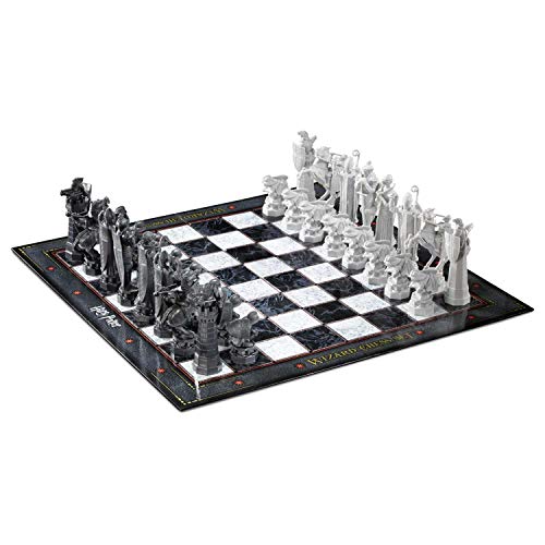 The Noble Collection Harry Potter Wizard Chess Set - Includes Chess Piece Storage Bags - Officially Licensed Harry Potter Film Set Movie - Gifts for Harry Potter Fans