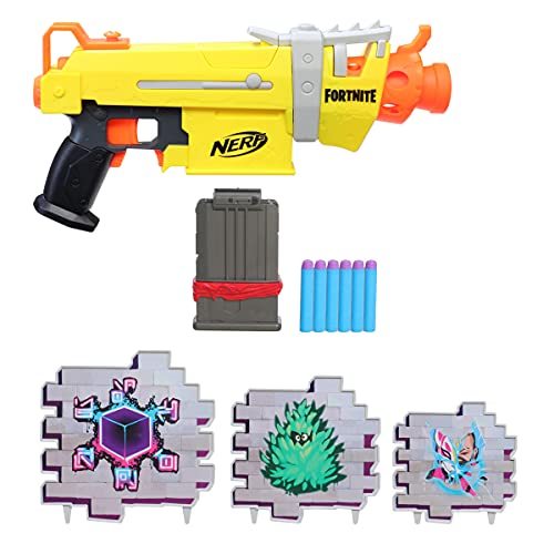 Nerf Fortnite SMG-L Motorized Blaster - Includes 3 Targets - with 6-Dart Clip Magazine and 6 Nerf Elite Darts