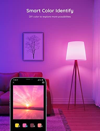 Govee RGBWW Smart Light Bulbs, Colour Changing LED Bulbs with Music Sync, 54 Dynamic Scenes 16 Million DIY WiFi & Bluetooth LED Bulbs Work with Alexa, Google Assistant Home App, 4 Packs