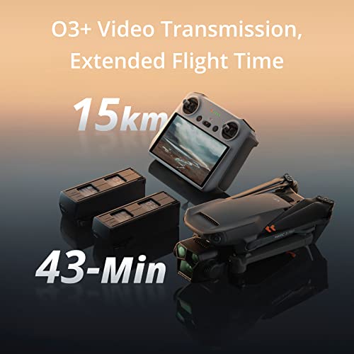 DJI Mavic 3 Pro Fly More Combo with DJI RC (screen remote controller), Flagship Triple-Camera Drone with 4/3 CMOS Hasselblad Camera, 15km Video Transmission, three Batteries, Charging Hub, and more