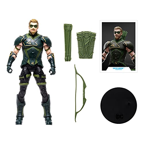 McFarlane Toys, DC Gaming 7-inch Green Arrow Action Figure with 22 Moving Parts, Collectible DC Injustice 2 Game Figure with Stand Base and Unique Collectible Character Card – Ages 12+