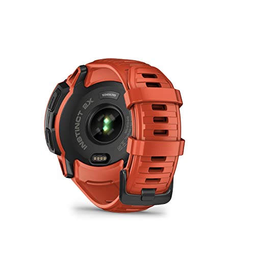 Garmin Instinct 2X SOLAR, Large Rugged GPS Smartwatch, Built-in Sports Apps and Health Monitoring, Solar Charging and Ultratough Design Features, Flame Red